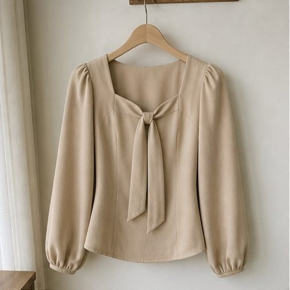 Sand Pleated Blouse